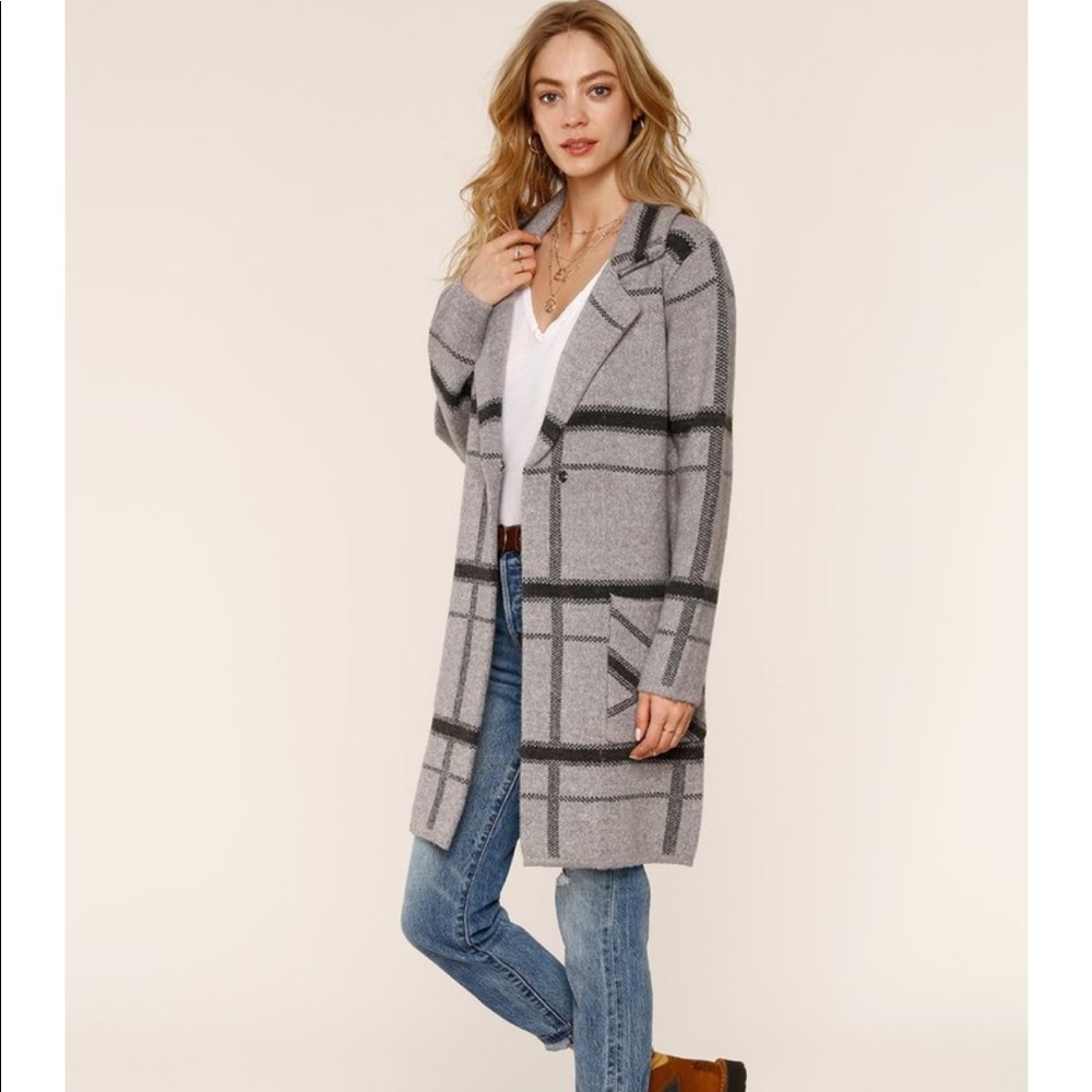 Heartloom Ezra Plaid Sweater Coat Jacket NEW sz S